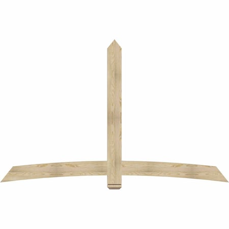 Ekena Millwork Bellingham Rough Sawn Timber Gable Bracket, Douglas Fir, 96"W x 60"H x 2"D x 6"F, 15/12 Pitch GBW096X60X0206BEL00RDF